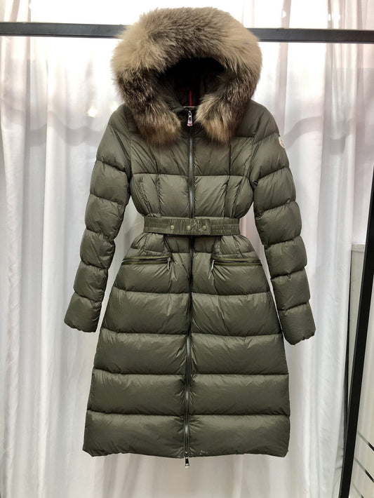 Moncler Long Belted Puffer Coat