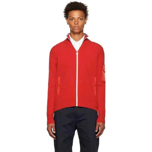 Moncler Men's Full-Zip Mock-Neck Knit Jacket