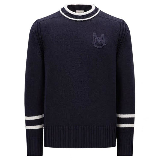 Moncler Navy Chest Monogram Knit Sweater