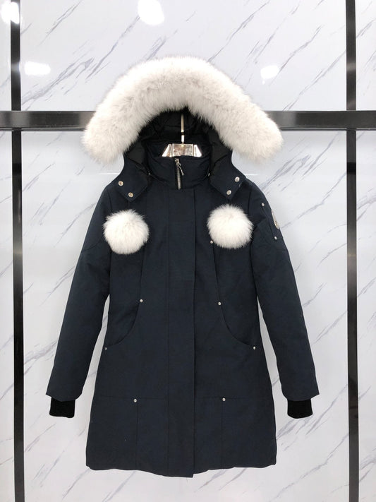 Moose Knuckles Women's Long Hooded Puffer Jacket