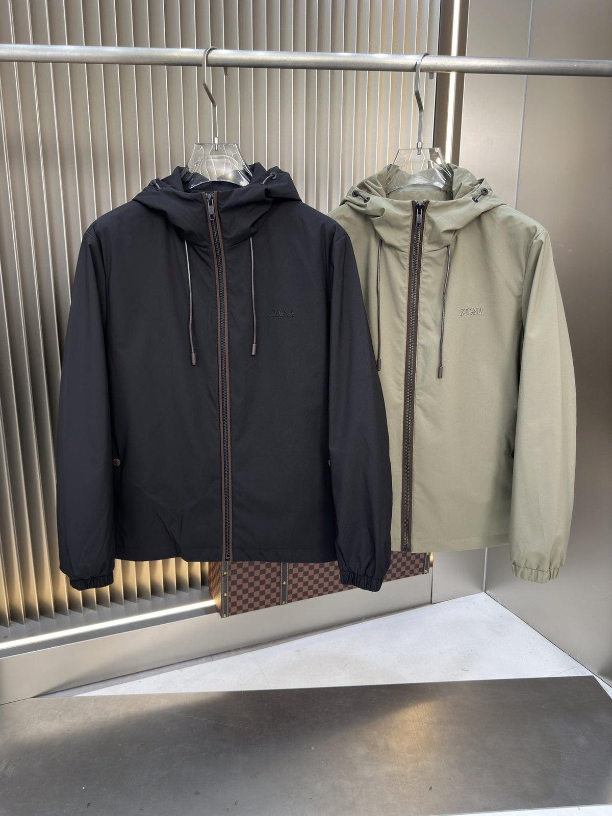 Zegna Hooded Asymmetric-Zip Jacket