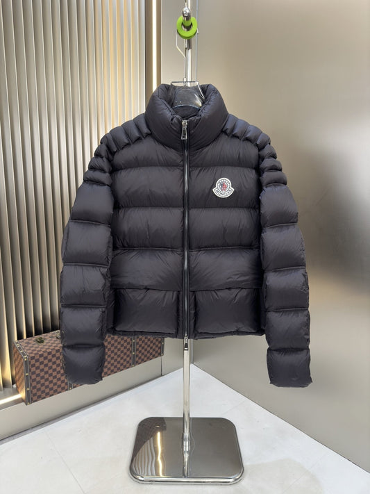 Moncler Black Hooded Quilted Puffer Coat